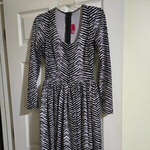 Vixen by Micheline Pitt Troublemaker swing dress, zebra, Size S, EUC